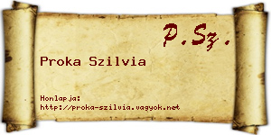 Proka Szilvia névjegykártya